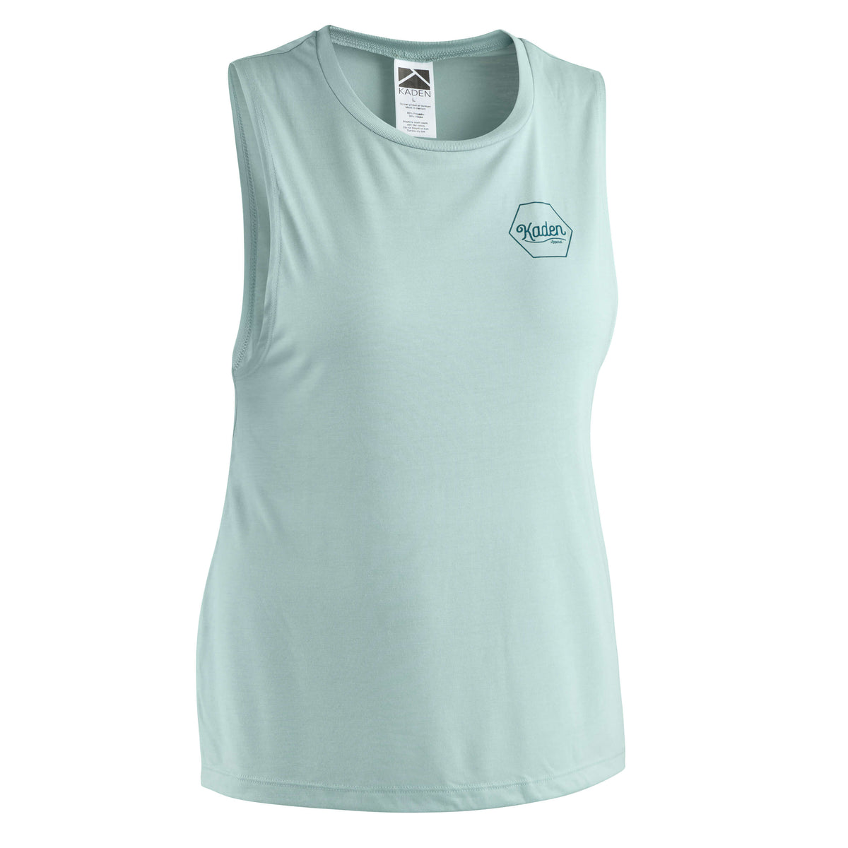 Women's Sleeveless Racerback Crop Tank Top - 95% Cotton 5% Spandex, Dusty Teal, Casual Basic Tee
